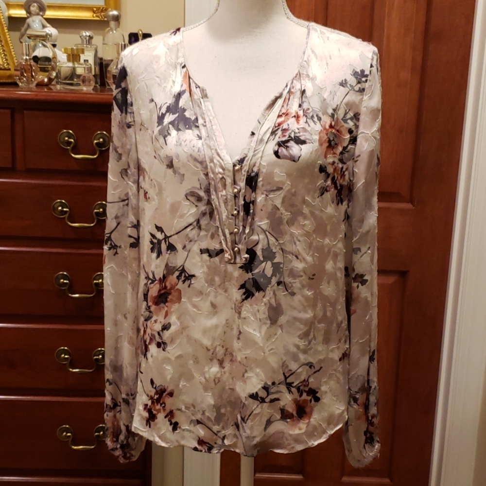 WHBM Floral Blouse